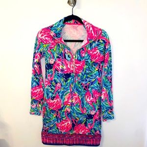 Lilly Pulitzer Flamingo Beach Popover Dress